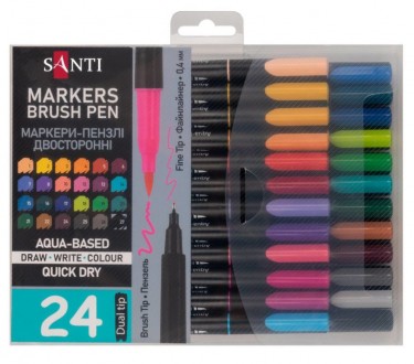 Акварельные маркеры «Brush Pen» от бренда SANTI – это безграничные возможности д. . фото 2