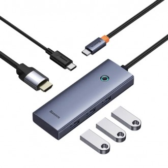 Концентратор/хаб/док станція Baseus 5 in 1 Type-C, USB 3.0, HDMI 4К. Киев. фото 1 Концентратор/хаб/док станція Baseus 5 in 1 Type-C, USB 3.0, HDMI 4К. Киев. фото 1