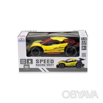 SL-284RHY Автомобіль SPEED RACING DRIFT з р/к AEOLUS жовтий, акум.3,7V 1:16 Авто. . фото 1