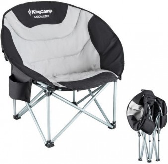 Раскладное кресло KingCamp Moon Camping Chair with Cooler Black/grey (KC3989 bla. . фото 2