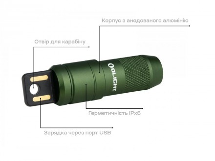 Фонарь брелок Olight imini 2 od green (0.0000.0762) 50 lm
Imini 2 – новый предст. . фото 7