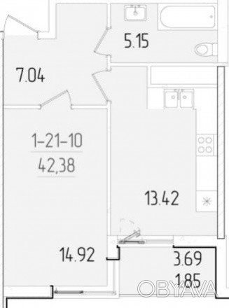 
 29067. Продам 1-комнатную квартиру в жемчужном квартале на Краснова.
Общая пло. . фото 1