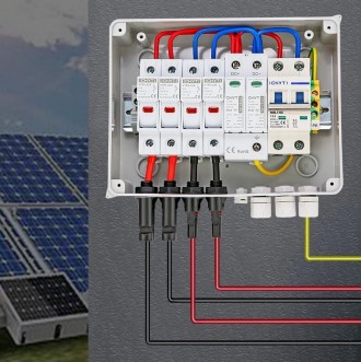 Солнечная PV распределительная коробка с защитой от молнии, 2 входа 1 выход, DC . . фото 9