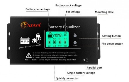 Балансир эквалайзер с дисплеем MAZAVA HX02, для одноэлементных батарей любых тип. . фото 8