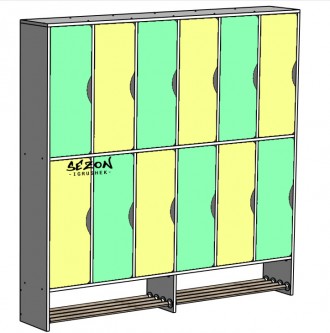 Шкаф для одежды (ШДО) со скамейкой предназначен для хранения детской одежды.
Выс. . фото 2