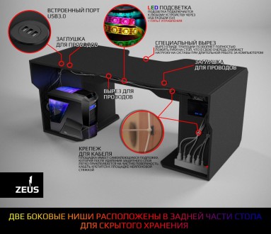 Геймерський ергономічний стіл ТМ ZEUS – Viking!
Основні переваги даної моделі:
П. . фото 6