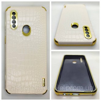 Чехол накладка для OPPO A31 силиконовый, фактура шкуры крокодила. Хмельницкий. фото 1