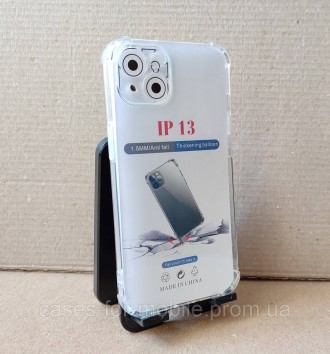 Прозрачный силиконовый чехол, бампер для iPhone 13 усиленные углы. Хмельницкий. фото 1