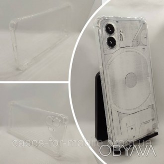 Прозрачный силиконовый чехол, бампер для Nothing Phone 2 усиленные углы
