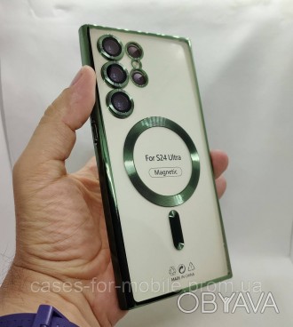 Прозрачный силиконовый чехол, MAGSAFE, бампер для Samsung Galaxy S24 ULTRA