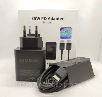 Комплект: Блок швидкого заряджання Samsung 35w PD3.0 (EP-TA220) ЧОРНОГО кольору . . фото 3