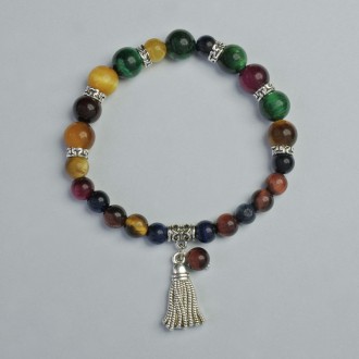 Браслет Кошачий Глаз ассорти d-6мм, 8мм+- (стрейч) L-18см+- с металлическими вст. Одесса. фото 1