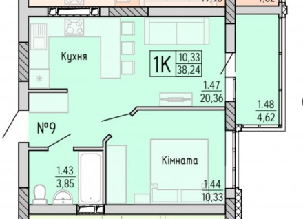 Однокімнатна квартира в зданому будинку в ЖК Акварель 4 на Черемушках, район Буд. . фото 3