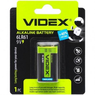 Від 2 шт. Батарейка Videx Alkaline 6LR61 (крона) купити дешево в інтернет-магазині. Одеса. фото 1 Від 2 шт. Батарейка Videx Alkaline 6LR61 (крона) купити дешево в інтернет-магазині. Одеса. фото 1