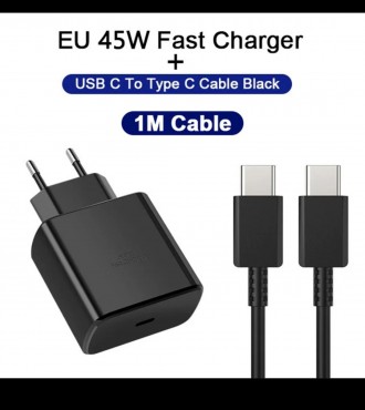 Швидкісна зарядка 45W Fast Carger Samsung Блок +кабель 1метр.. Бердичев. фото 1 Швидкісна зарядка 45W Fast Carger Samsung Блок +кабель 1метр.. Бердичев. фото 1