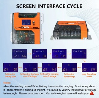 Y & H 60A МРРТ Солнечный контроллер 12V 24V 36V 48V регулятор батареи максимальн. . фото 10