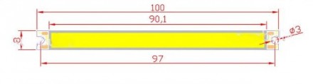 Светодиодая панель COB 100х8мм 12Вольт 5 Вт
Основные характеристики - 
1. Размер. . фото 3