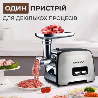 Профессиональная электрическая мясорубка Sokany - это мощное и многофункциональн. . фото 3