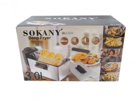 Професійна фритюрниця настільна електрична 3.5 л SOKANY електрофритюрниця 2000 Вт. . фото 8 Ефективне та швидке смаження Завдяки високій потужності, фритюрниця Sokany WJ-80. . фото 8