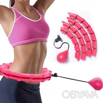 Комплект обруч для похудения Hoola Hoop Massager Розовый и пояс для похудения Vu