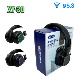 Беспроводные наушники Powerful Sound XY-30 Чёрные, с подсветкой, накладные bluet. Одесса. фото 1 Беспроводные наушники Powerful Sound XY-30 Чёрные, с подсветкой, накладные bluet. Одесса. фото 1