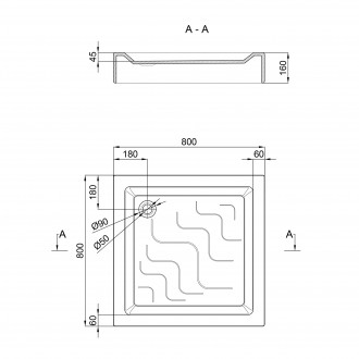 Душовий піддон Lidz Mazur ST80x80x16 має компактну квадратну форму, завдяки якій. . фото 3