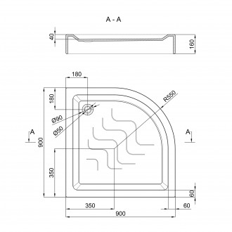 Душовий піддон Lidz Kupala ST90x90x16 має напівкруглу обтічну форму, завдяки які. . фото 3