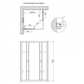 Душова кабіна Lidz Wawel SC90x90.SAT.LOW.GR, скло тоноване 4 мм без піддона (LWA. . фото 3