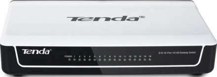 Tenda S16 - це 16-портовий Fast Ethernet комутатор. Він підтримує автовизначення. . фото 2