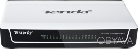 Tenda S16 - це 16-портовий Fast Ethernet комутатор. Він підтримує автовизначення. . фото 1