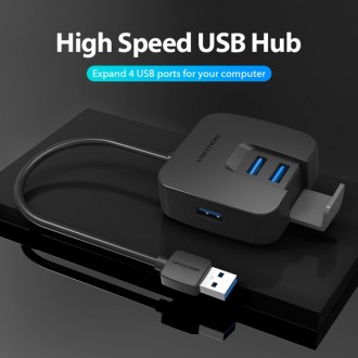 USB-хаб Vention 4-Port USB 3.0 дозволяє збільшити кількість USB роз"ємів на вашо. . фото 4