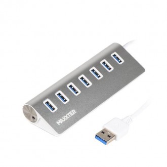 Концентратор USB 3.0 Maxxter 7хUSB3.0 Silver (HU3A-7P-01). Харьков. фото 1 Концентратор USB 3.0 Maxxter 7хUSB3.0 Silver (HU3A-7P-01). Харьков. фото 1
