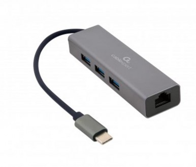 Концентратор USB-C Cablexpert 3хUSB3.1 метал, Grey (A-CMU3-LAN-01). Харьков. фото 1 Концентратор USB-C Cablexpert 3хUSB3.1 метал, Grey (A-CMU3-LAN-01). Харьков. фото 1