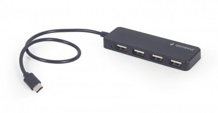 Концентратор USB Type-C Gembird 4хUSB2.0, пластик, Black (UHB-CM-U2P4-01). Харьков. фото 1 Концентратор USB Type-C Gembird 4хUSB2.0, пластик, Black (UHB-CM-U2P4-01). Харьков. фото 1