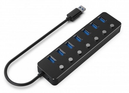 Концентратор USB 3.0 Gembird 7хUSB3.0, з вимикачами, пластик/метал, Black (UHB-U. Харьков. фото 1 Концентратор USB 3.0 Gembird 7хUSB3.0, з вимикачами, пластик/метал, Black (UHB-U. Харьков. фото 1