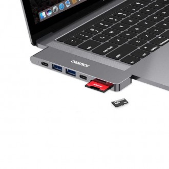 Концентратор USB C 7-в-1 для MacBook: Оснащений 4K HDMI, порт Thunderbolt 3, пор. . фото 5