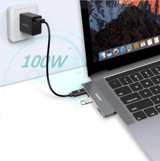 Концентратор USB C 7-в-1 для MacBook: Оснащений 4K HDMI, порт Thunderbolt 3, пор. . фото 6