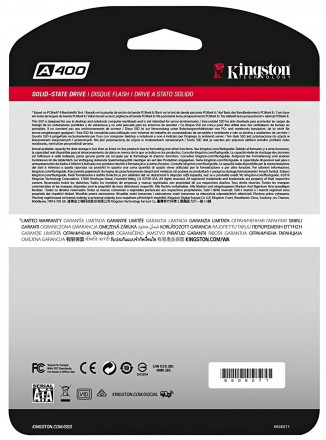 Твердотільний накопичувач Kingston A400 значно підвищує швидкість роботи системи. . фото 6