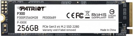 Накопичувач SSD 256GB Patriot P300 M.2 2280 PCIe 3.0 x4 NVMe TLC (P300P256GM28). Харьков. фото 1 Накопичувач SSD 256GB Patriot P300 M.2 2280 PCIe 3.0 x4 NVMe TLC (P300P256GM28). Харьков. фото 1