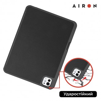 Чехол AIRON Premium SOFT для iPad Pro 11 2024 с защитной пленкой и салфеткой Bla. . фото 3