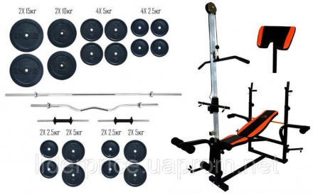 
Лава тренувальна з тягою + Штанга 87 кг + Грифи + Гантелі по 16 кг
Лава 0070 + . . фото 2