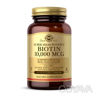 Biotin 10,000 mcg (120 veg caps) из СШАВитаминная добавка Biotin 10,000 mcg прои. . фото 1