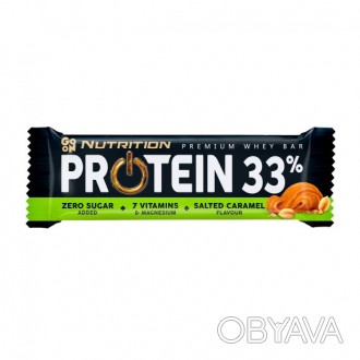 Protein 33% Bar Salted Caramel от GO ON Nutrition – высокопротеиновый батончик с. . фото 1