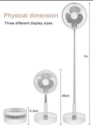 Акумуляторний портативний вентилятор складаний телескопічний безшумний настільни. . фото 2