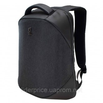 Водостійкий міський рюкзак з жорстким каркасом Semi Line USB 16 Dark Grey (P8253. . фото 4