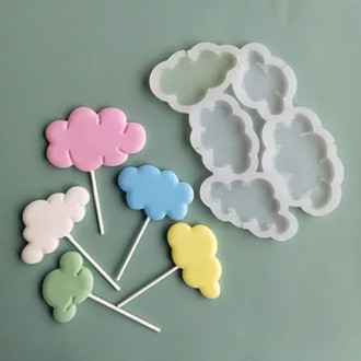Силиконовая форма для леденцов Облака, 5 шт. Харьков. фото 1