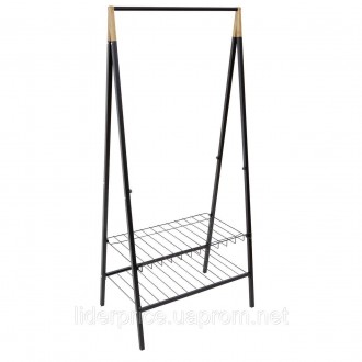 Стійка для одягу Casa Si Garment Rack Bamboo Black (CS92308W04) в мінімалістично. . фото 2