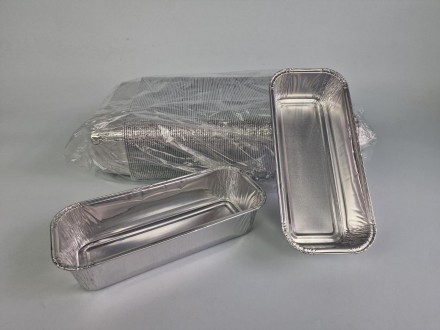 Контейнер из пищевой алюминиевой фольги прямоугольный 800мл R60G 125шт в упаковк. Харьков. фото 1