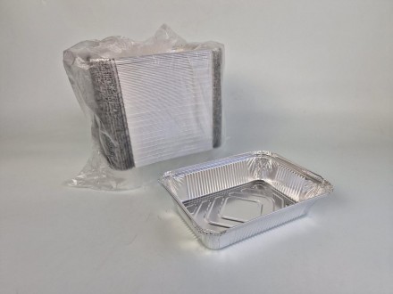 Прямоугольный контейнер из пищевой алюминиевой фольги 960 млл SP64L 100 штук (NE. Харьков. фото 1