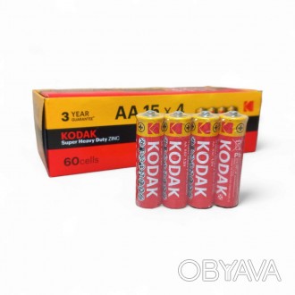 Батарейки пальчиковые KODAK AA/R6 солевые 60 штук (1245789905) - это надежные и . . фото 1